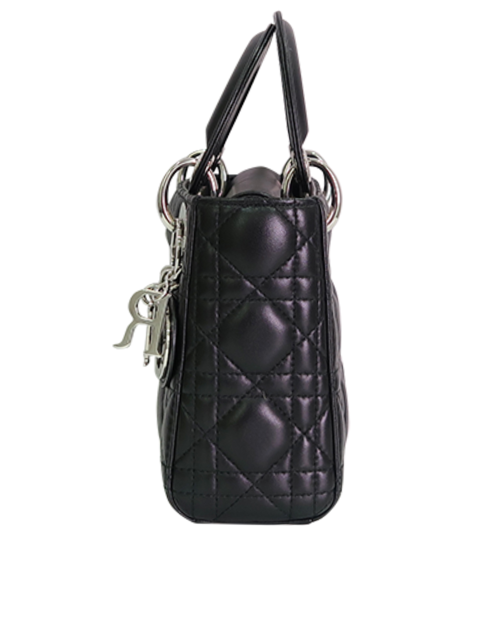 Mini Lady Dior, &pound;2,200, Handbags, Black, Lambskin Leather, Bottom view